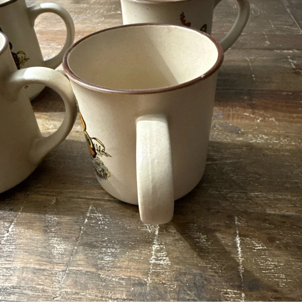 Vintage Stoneware Butterfly mugs made in Japan- 4